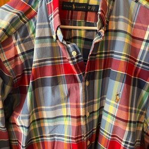 Ralph Lauren Colorful Plaid Button-Down Shirt - 1X - like new without tag